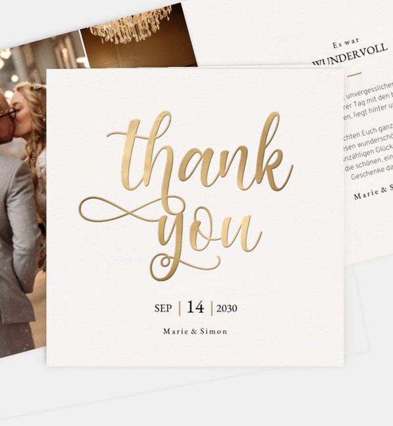 Dankeskarte Hochzeit Golden Wedding