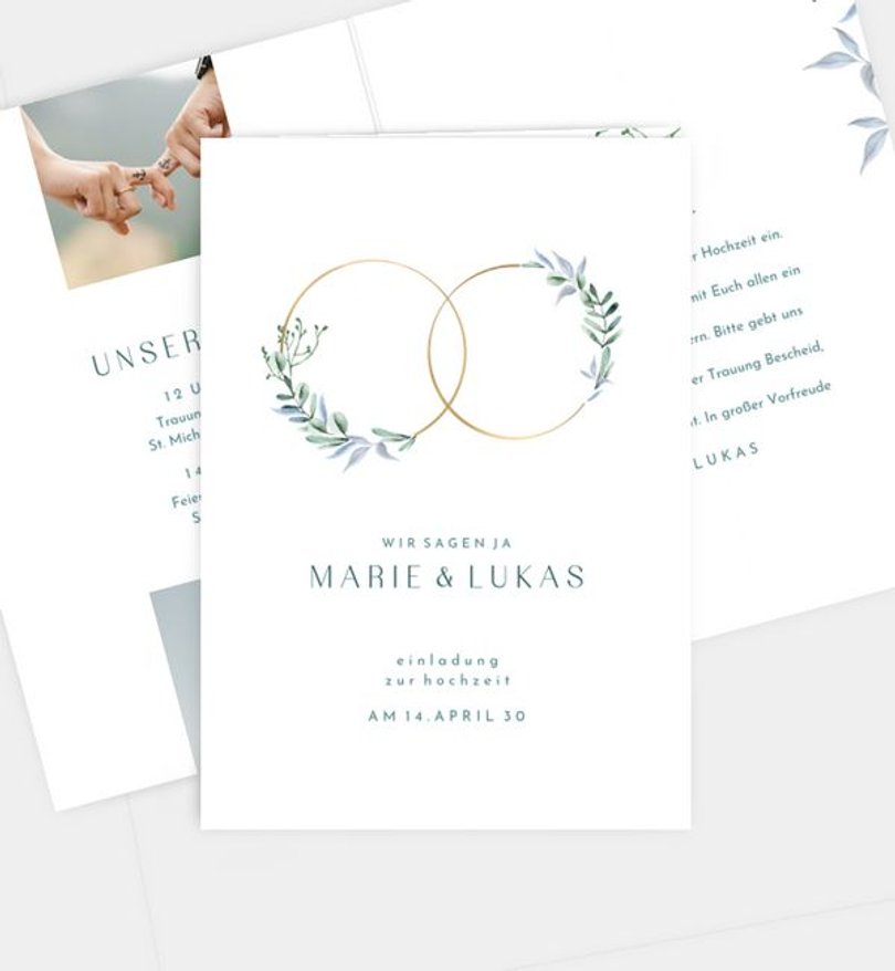 Einladungskarte Hochzeit Sanfte Liebe