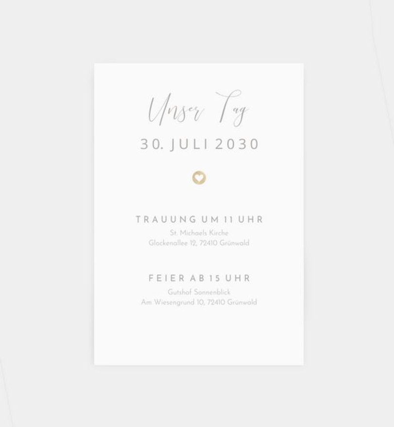 Einlegeblatt bedruckt Hochzeit Easy Wedding