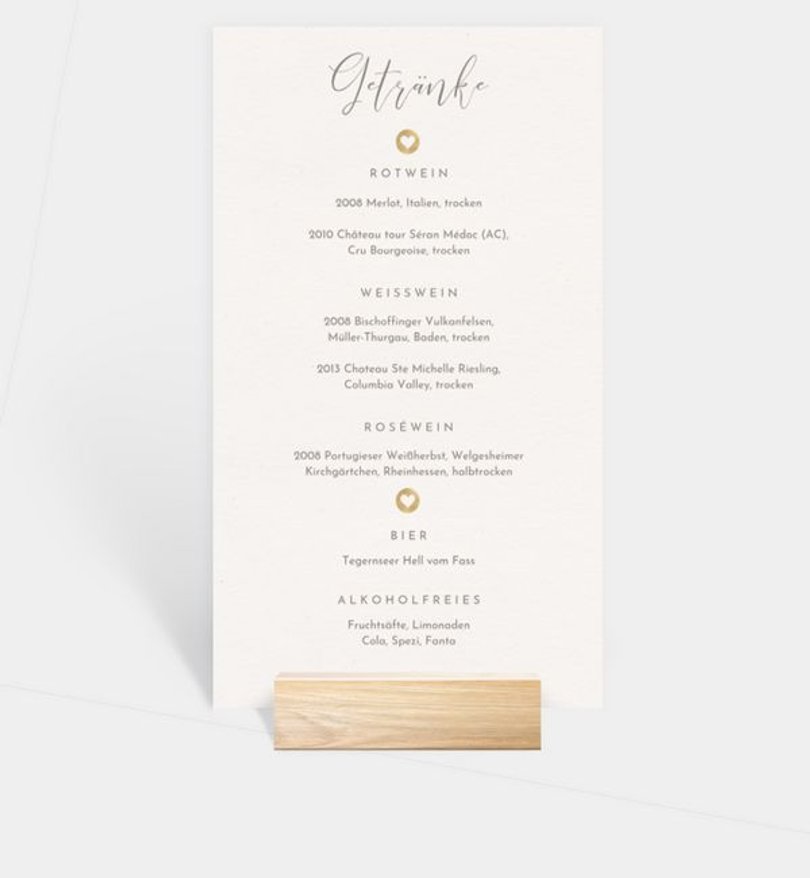 Menükarte Hochzeit Easy Wedding