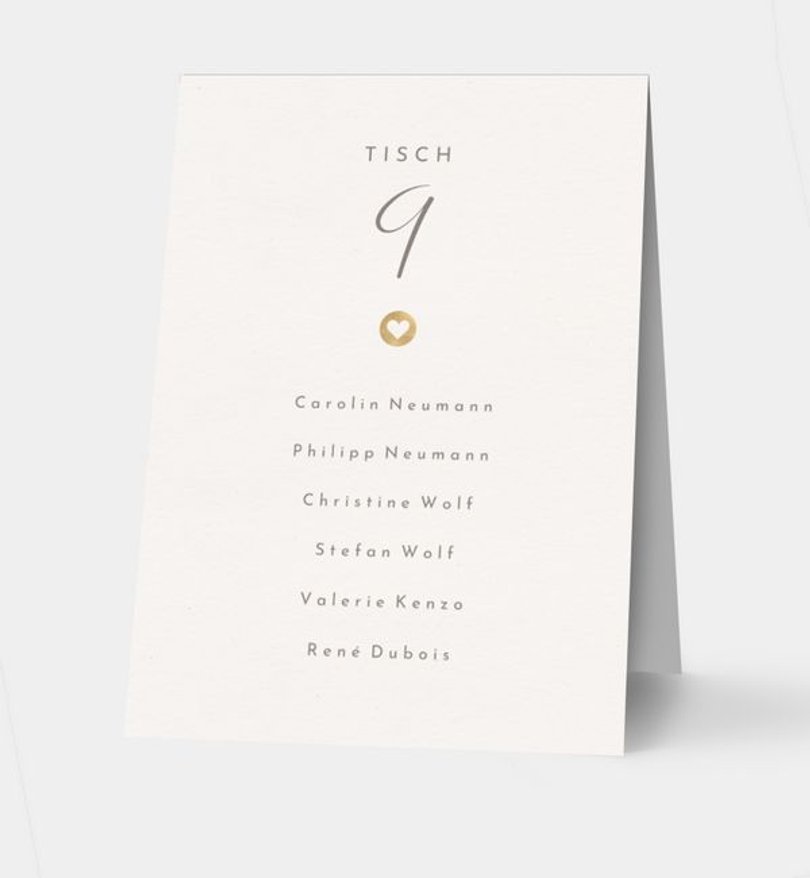 Gruppentischkarte Hochzeit Easy Wedding