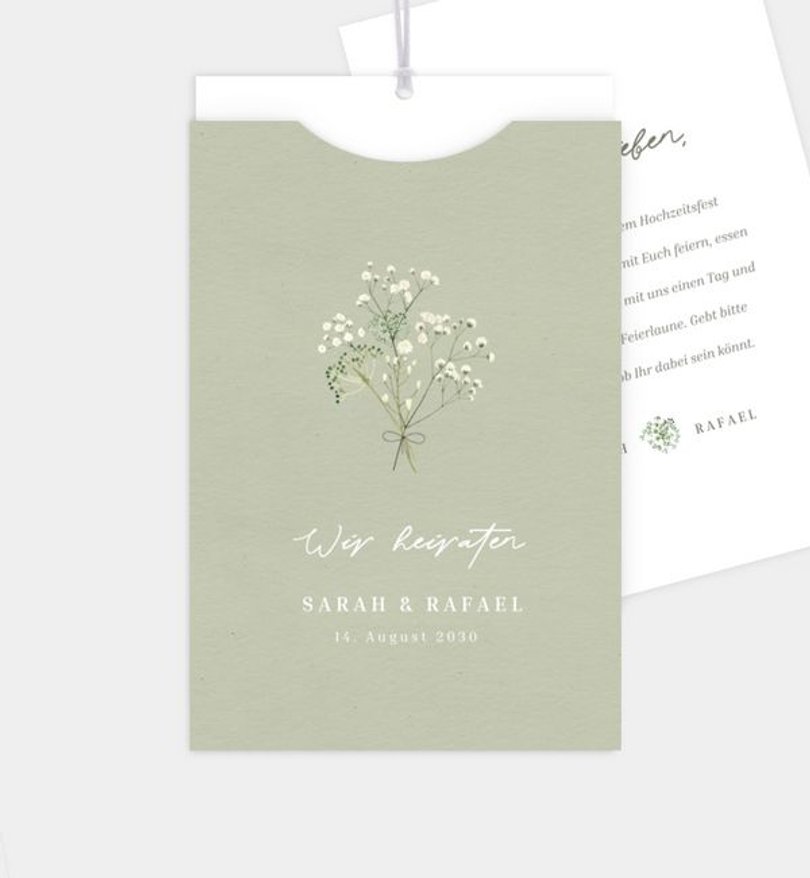 Einladungskarte Hochzeit Schleierkraut