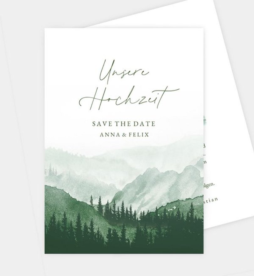 Save-The-Date Karte Hochzeit Bosque