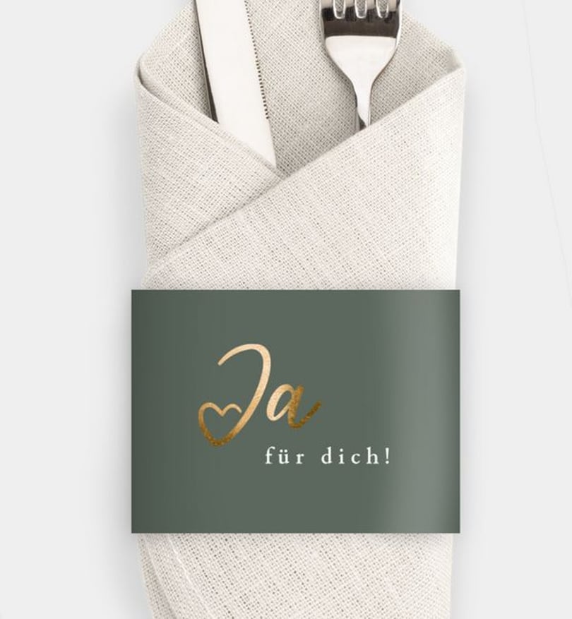 Besteck Servietten-Zubehör Hochzeit Ja · Mitten ins Herz