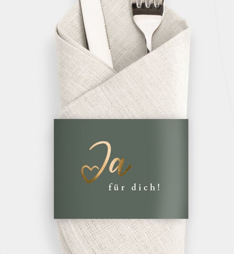Besteck Servietten-Zubehör Hochzeit Ja · Mitten ins Herz