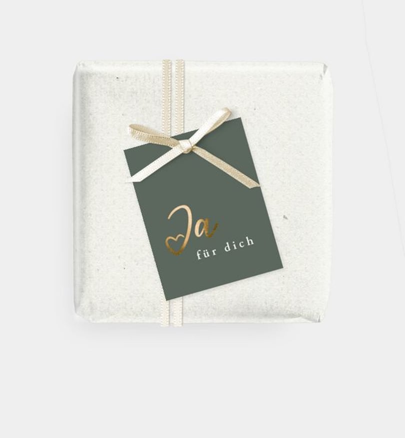 Geschenkanhänger Hochzeit Ja · Mitten ins Herz