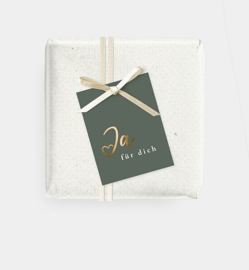 Geschenkanhänger Hochzeit Ja · Mitten ins Herz
