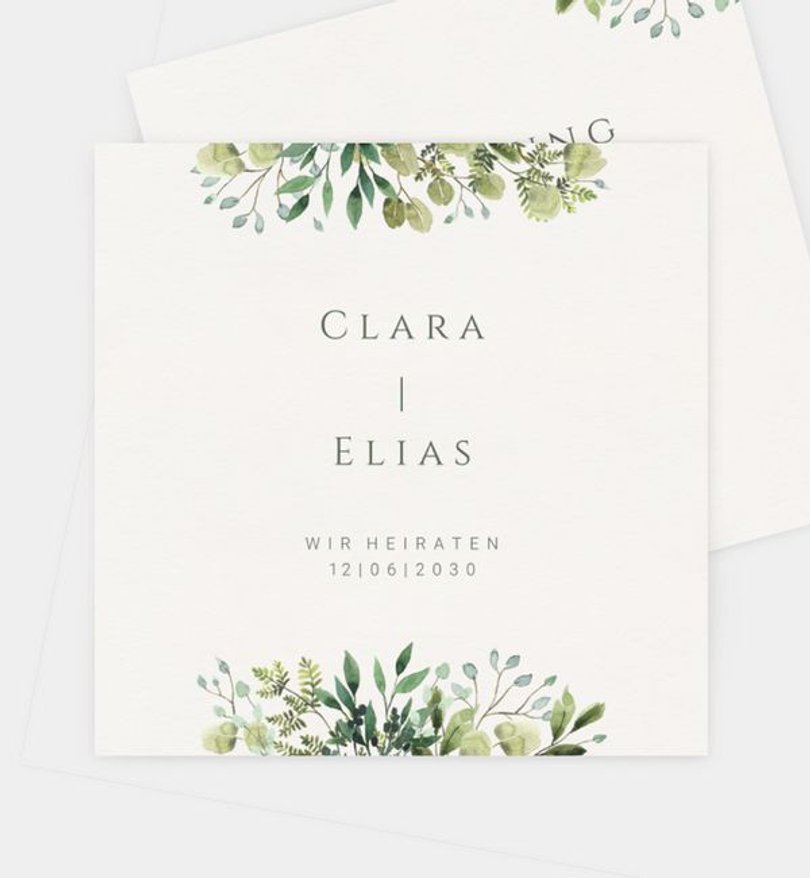 Einladungskarte Hochzeit Elegant Bouquet