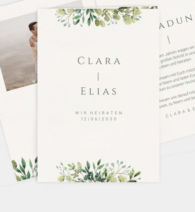 Einladungskarte Hochzeit Elegant Bouquet