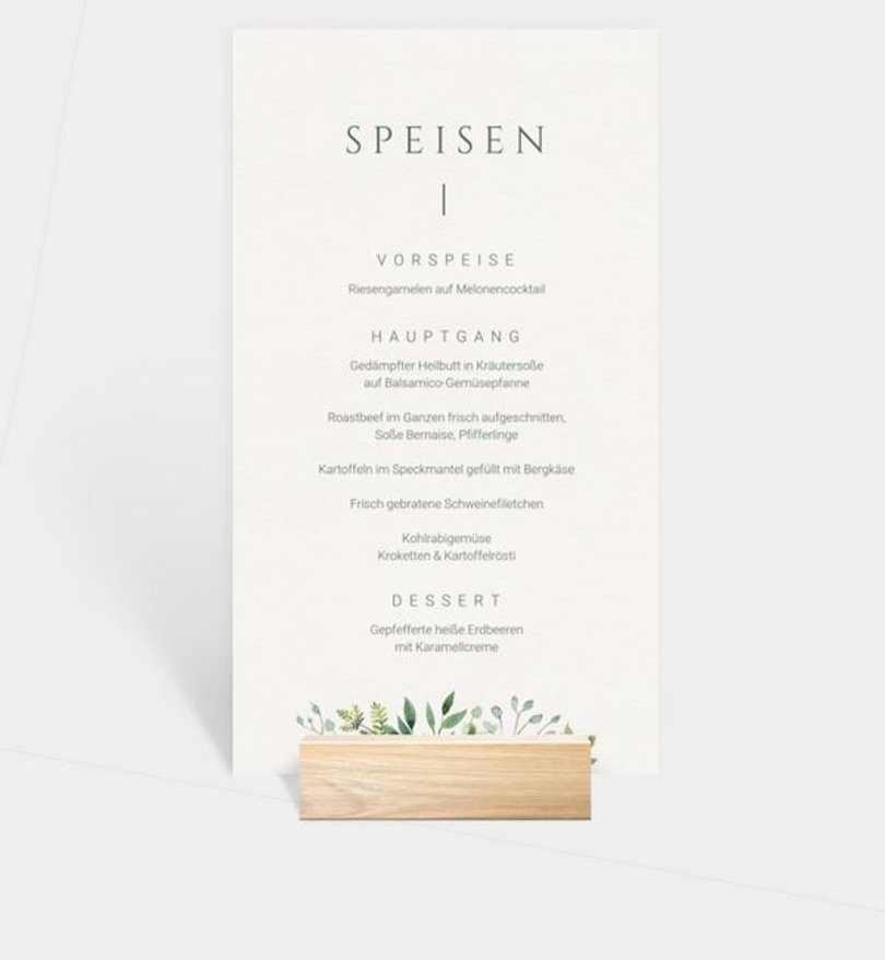 Menükarte Hochzeit Elegant Bouquet