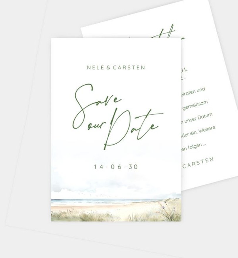 Save-The-Date Karte Hochzeit Nordseeblick