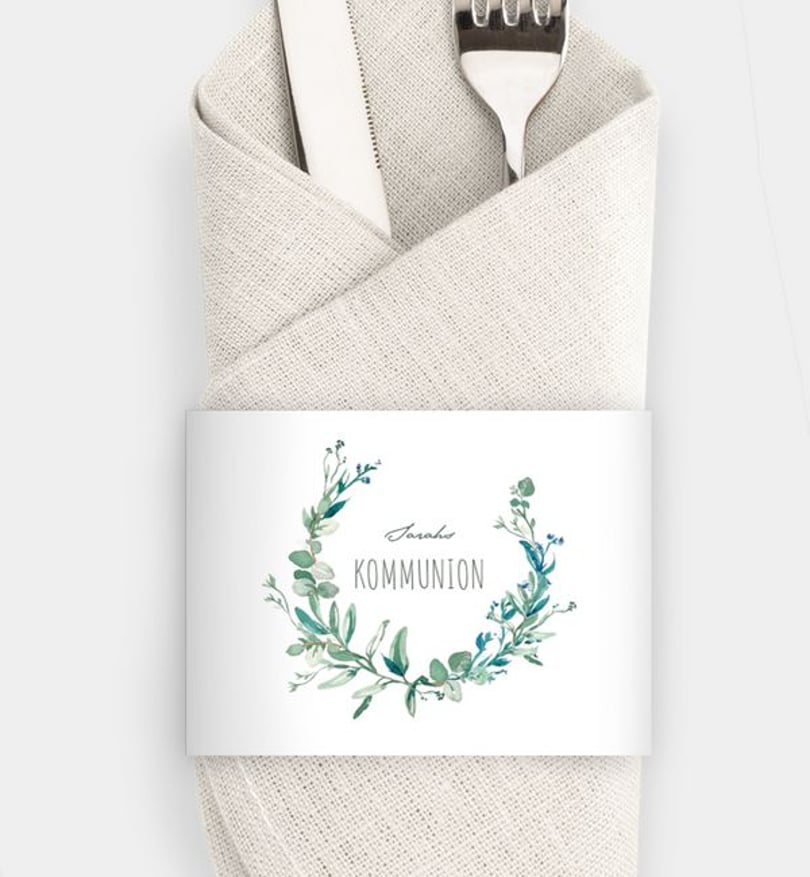 Besteck Servietten-Zubehör kommunion/besteck-serviettenzubehoer/occasion Soft Green