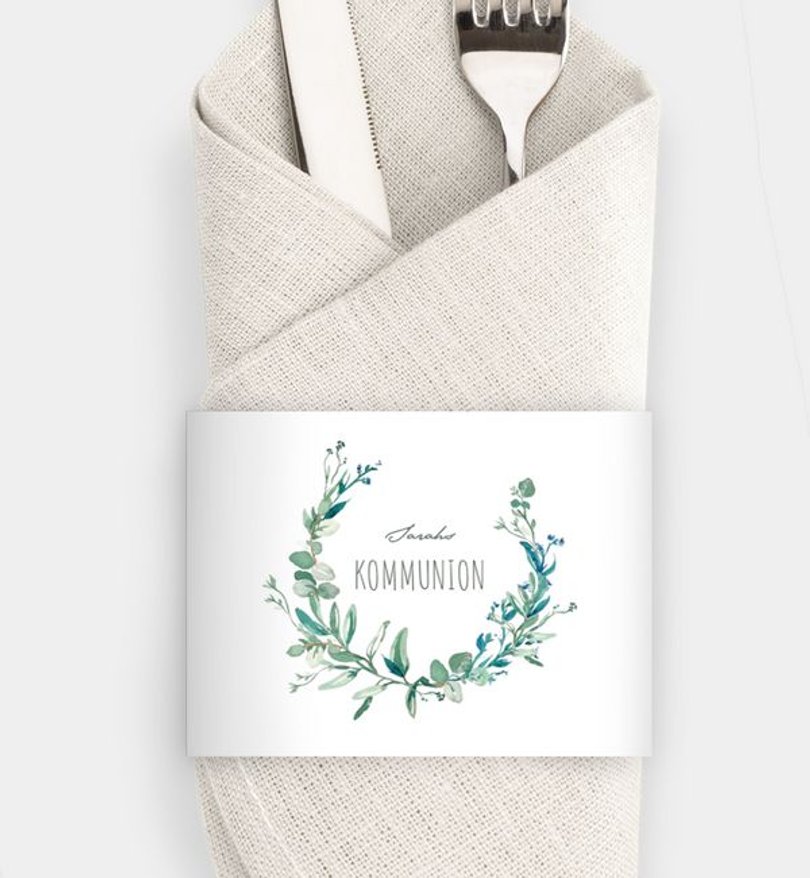 Besteck Servietten-Zubehör Kommunion Soft Green