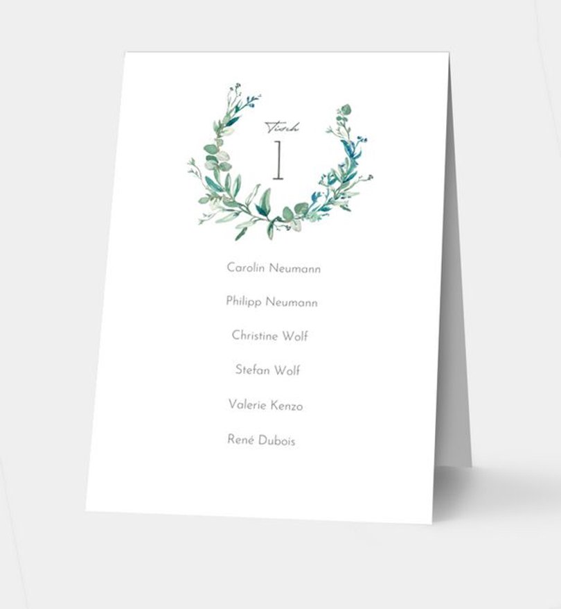 Gruppentischkarte Konfirmation Soft Green