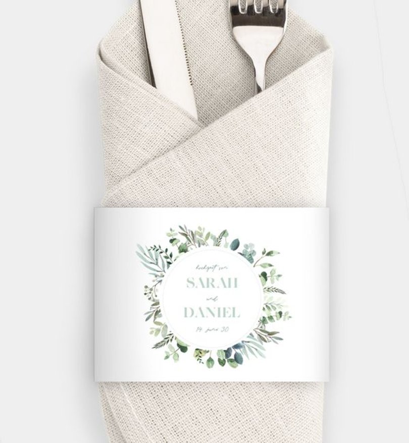 Besteck Servietten-Zubehör Hochzeit Minty Flower