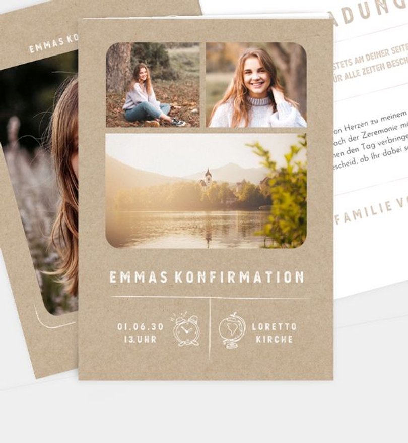 Einladungskarte Konfirmation Feier des Glaubens