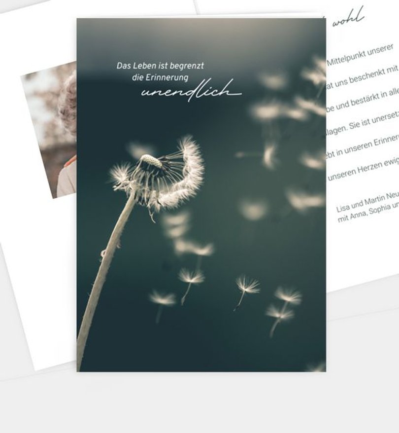 Trauerkarte Trauer To the sky · Rising