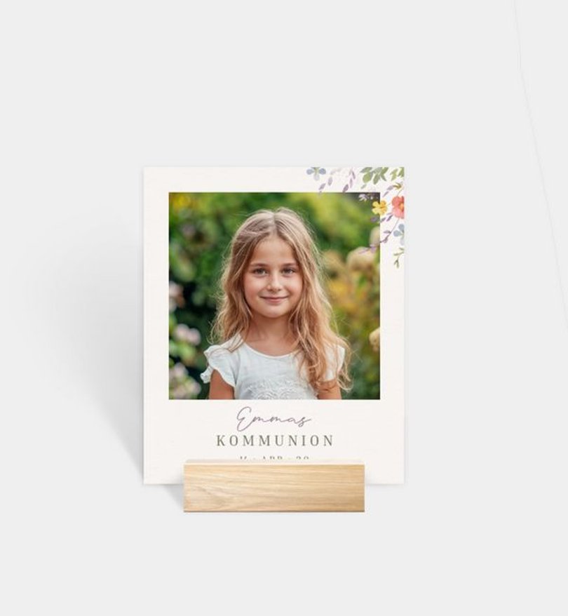 Fotoaufsteller kommunion/fotoaufsteller/occasion Wildflowers