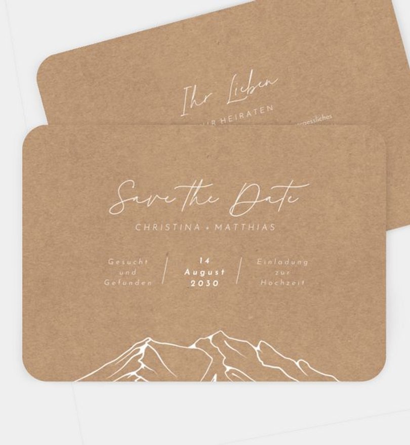 Save-The-Date Karte Hochzeit Alpin