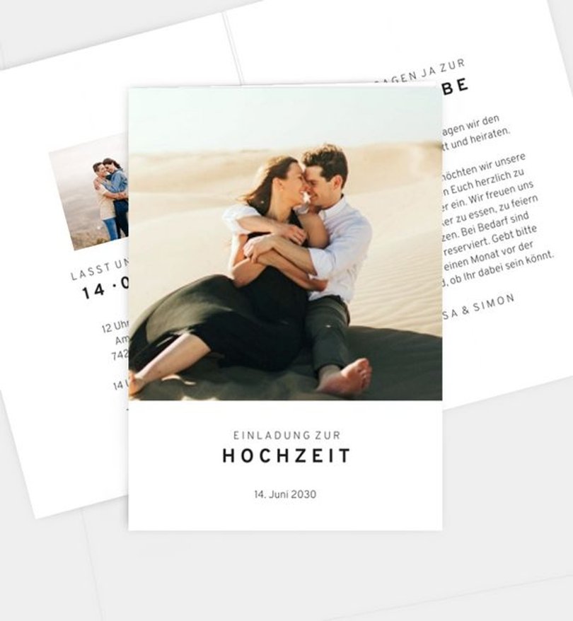 Einladungskarte Hochzeit Amour