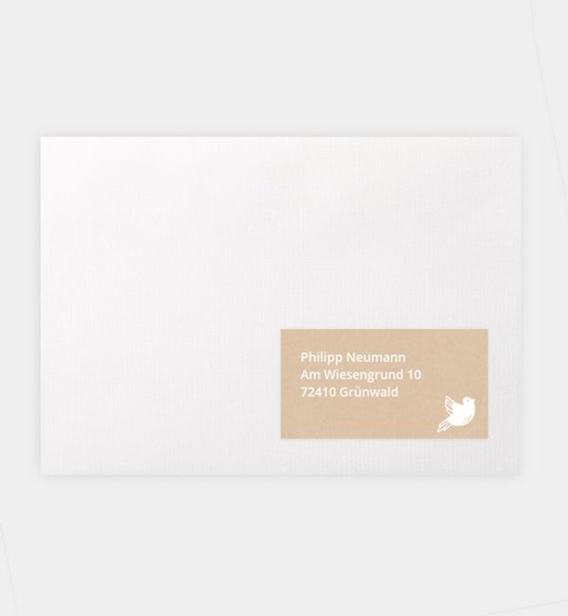 Empfängeraufkleber Kommunion Kleine Taube · Vintage