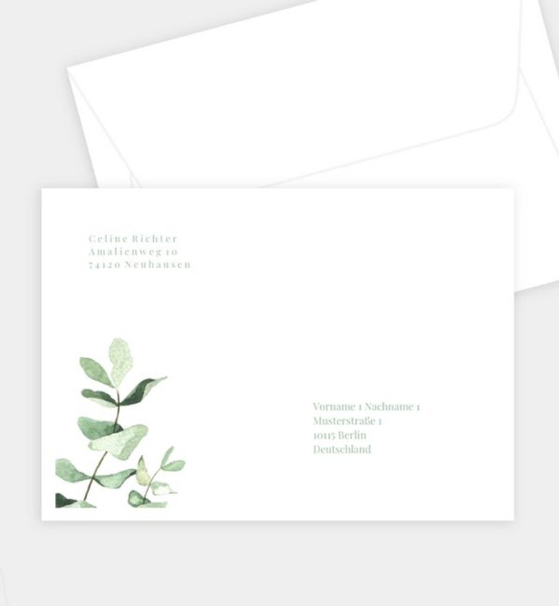 Briefumschlag Hochzeit Simple Green