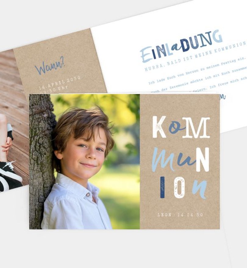 Einladungskarte Kommunion Cool Kids · Vintage