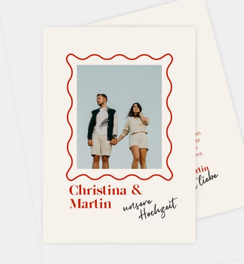 Einladungskarte Hochzeit Modern Handmade