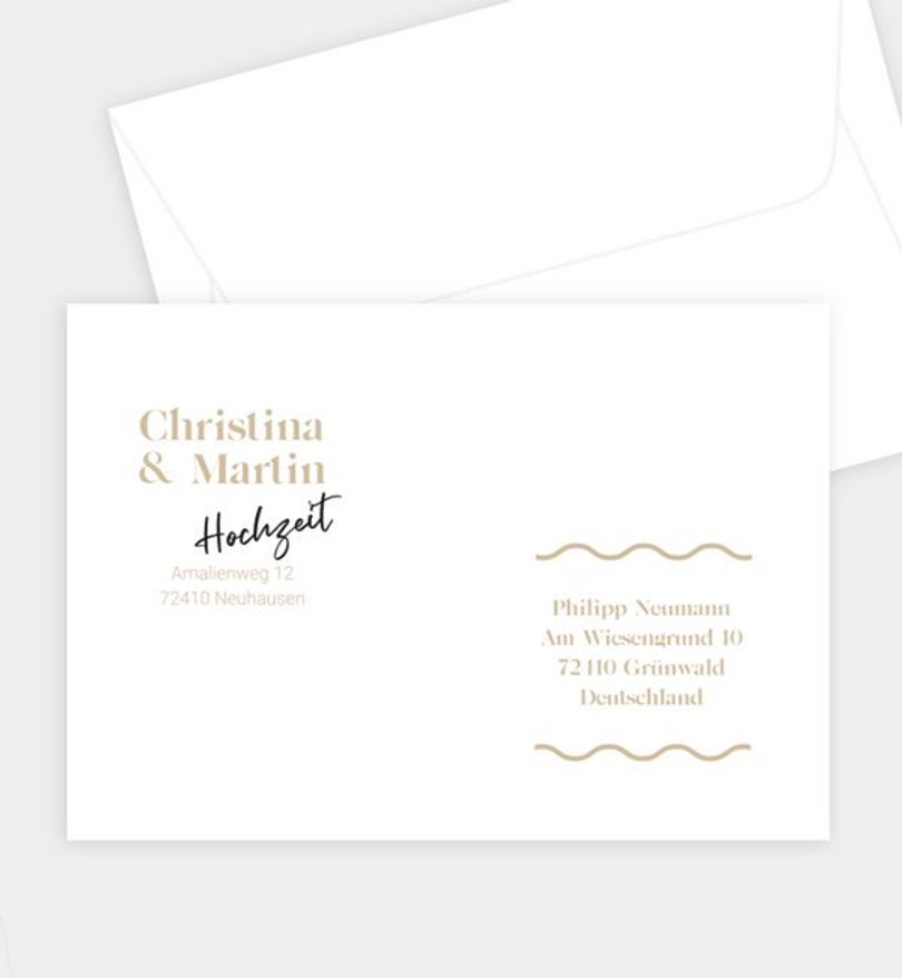 Briefumschlag Hochzeit Modern Handmade