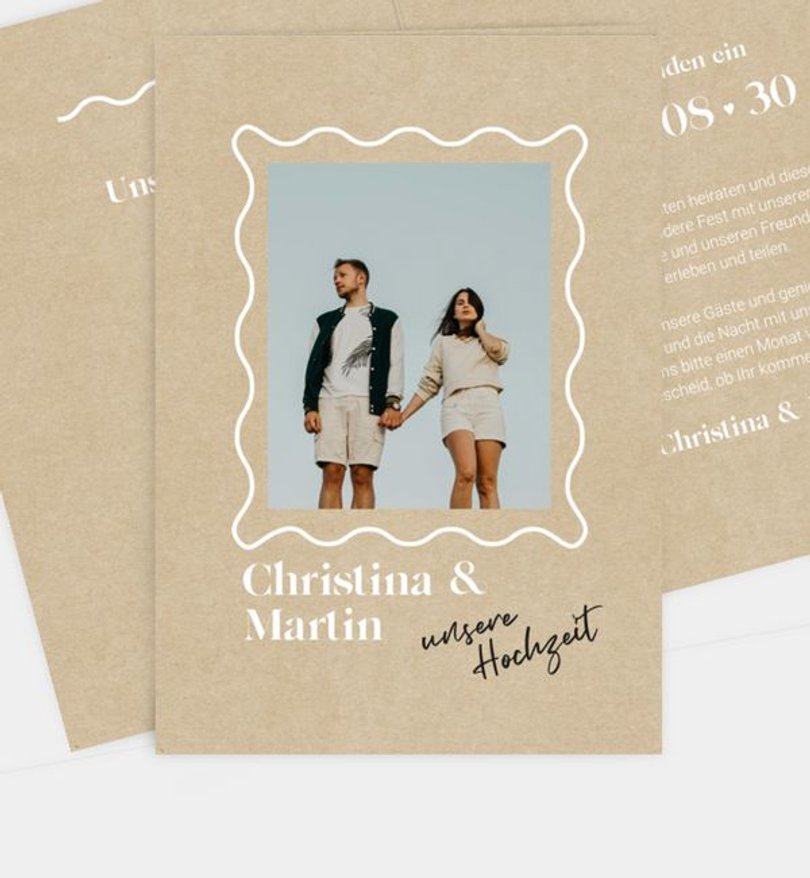 Einladungskarte Hochzeit Modern Handmade