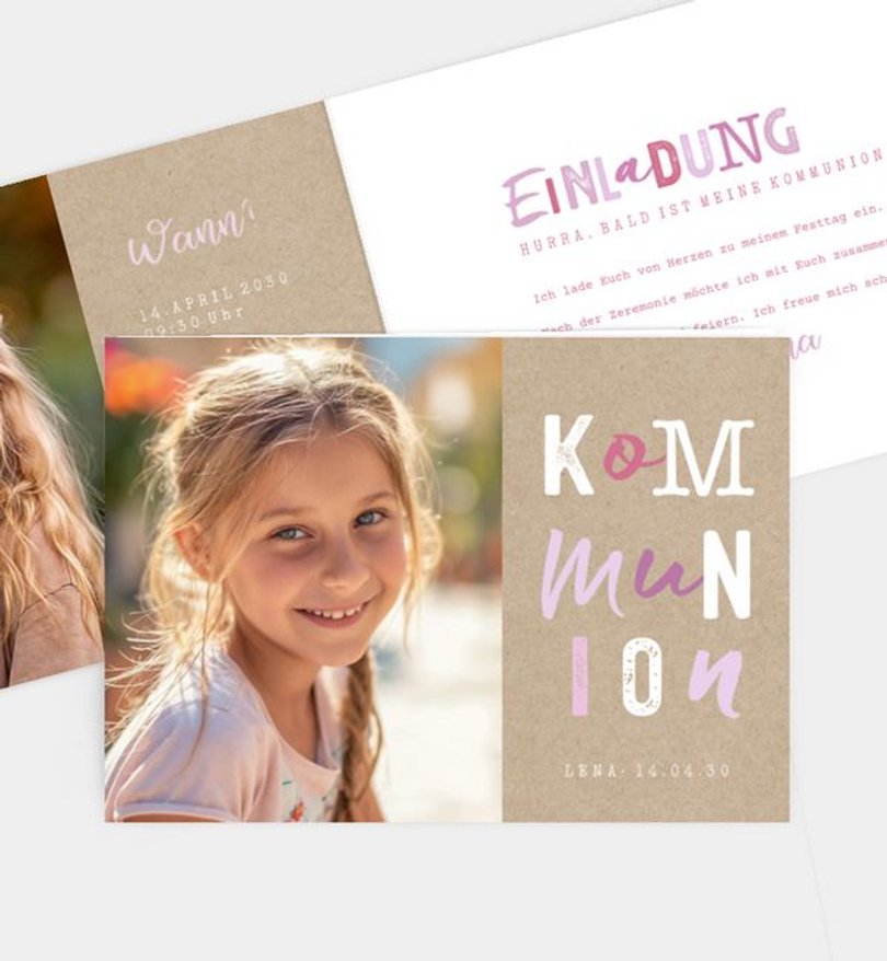 Einladungskarte Kommunion Cool Kids · Vintage