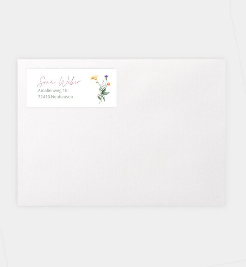Absenderaufkleber Konfirmation Blumenkreuz