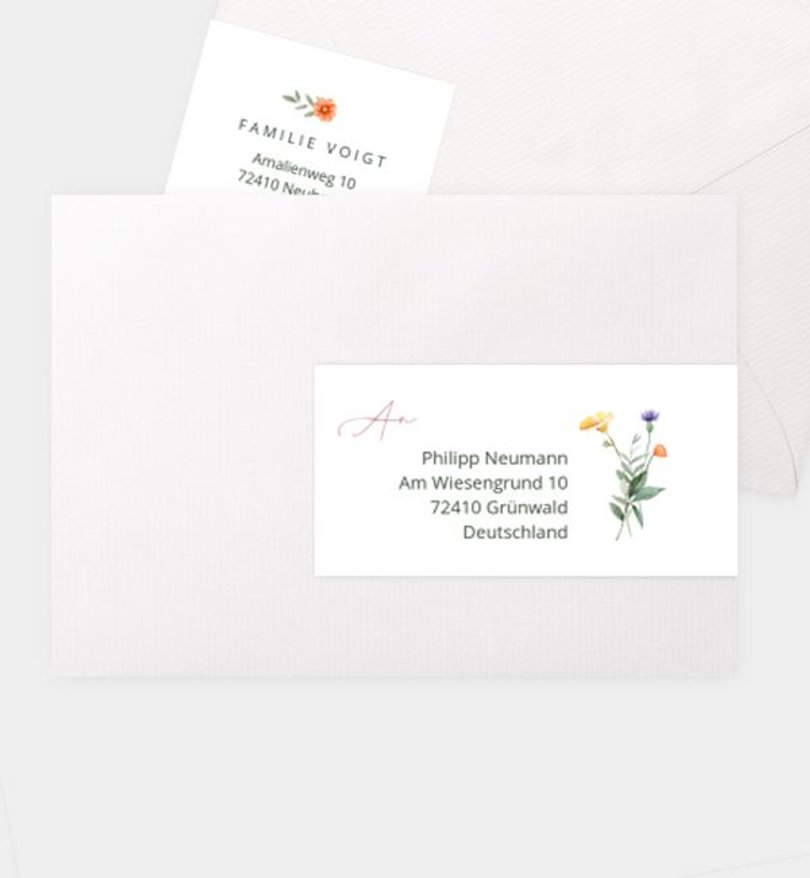 Adressaufkleber Konfirmation Blumenkreuz