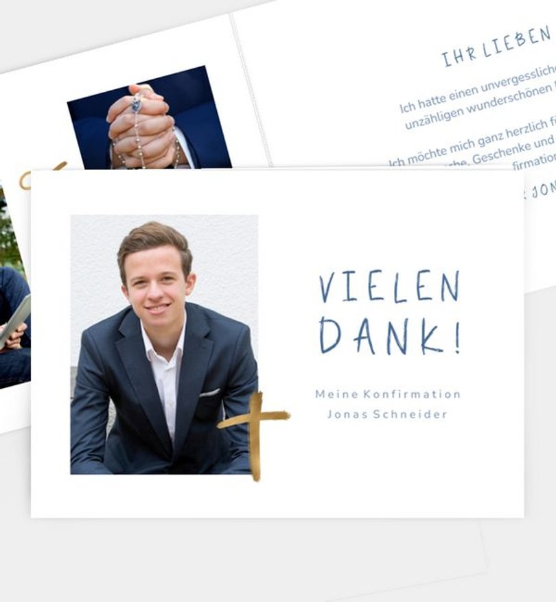 Dankeskarte Konfirmation Coole Symbole