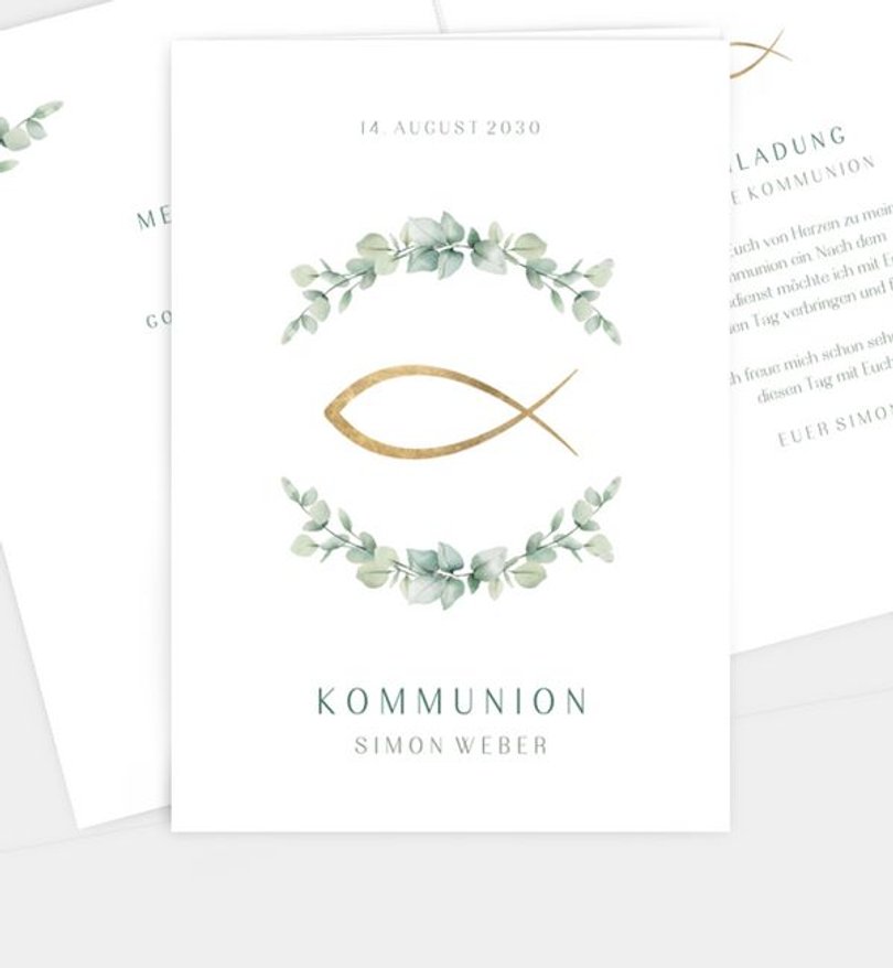 Einladungskarte Kommunion Bendición