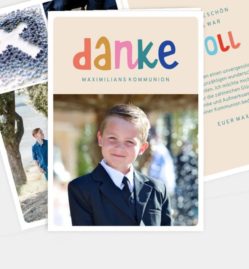 Dankeskarte Kommunion Oh Happy Day