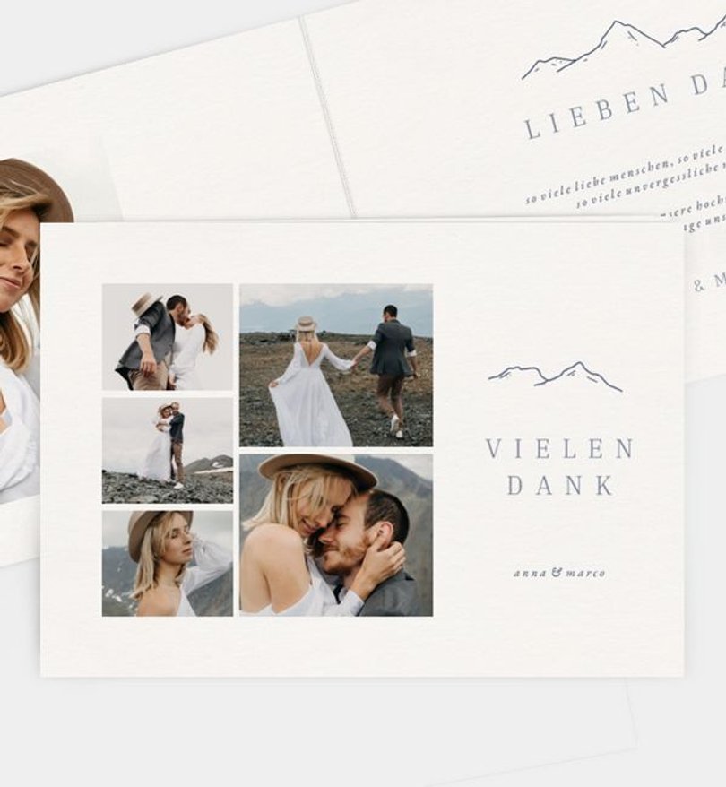 Dankeskarte Hochzeit Montes