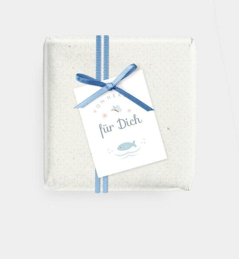 Geschenkanhänger Kommunion Kirche und Fisch