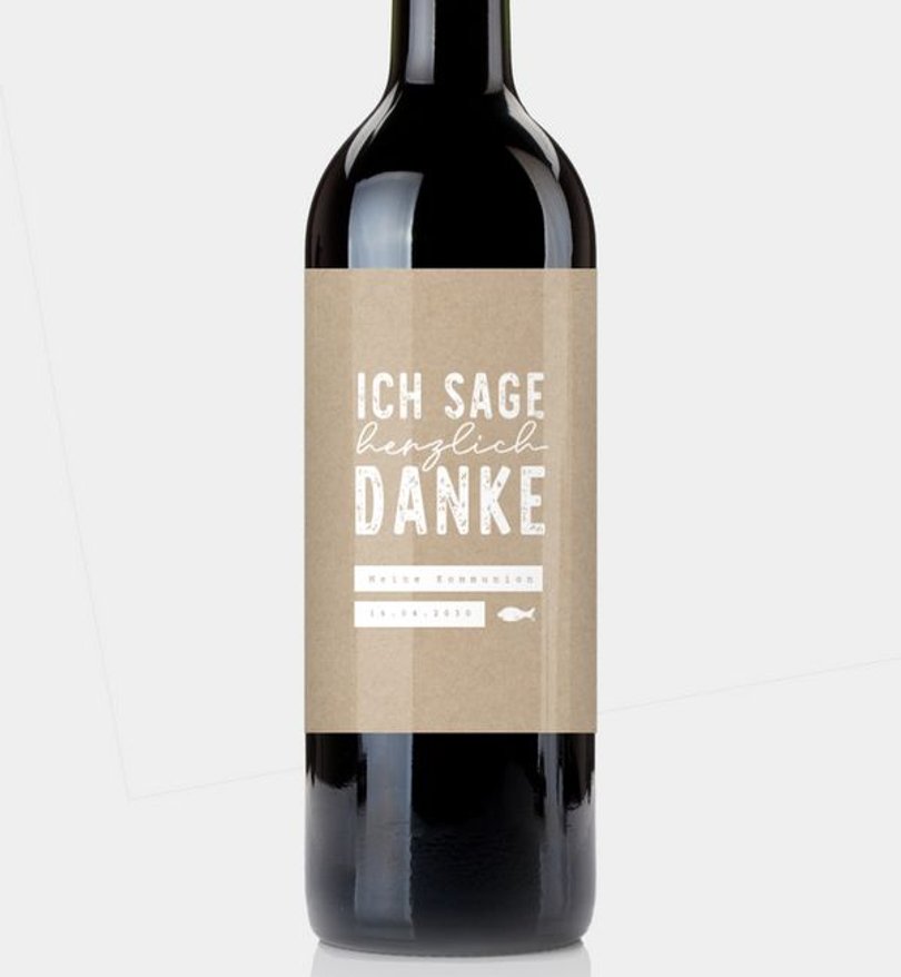 Flaschenetikett Kommunion My Day · Crafty