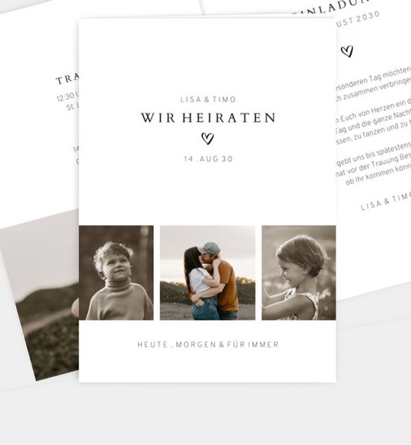 Einladungskarte Hochzeit Damals wie heute