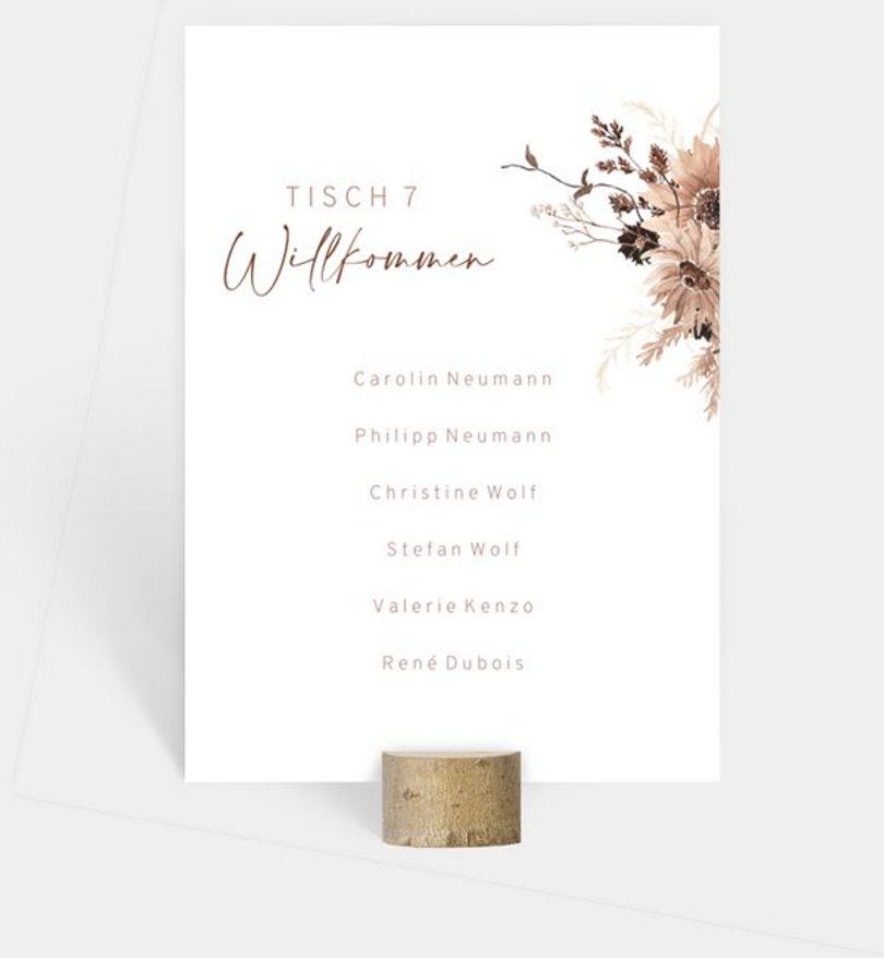 Gruppentischkarte Hochzeit Precious Yes