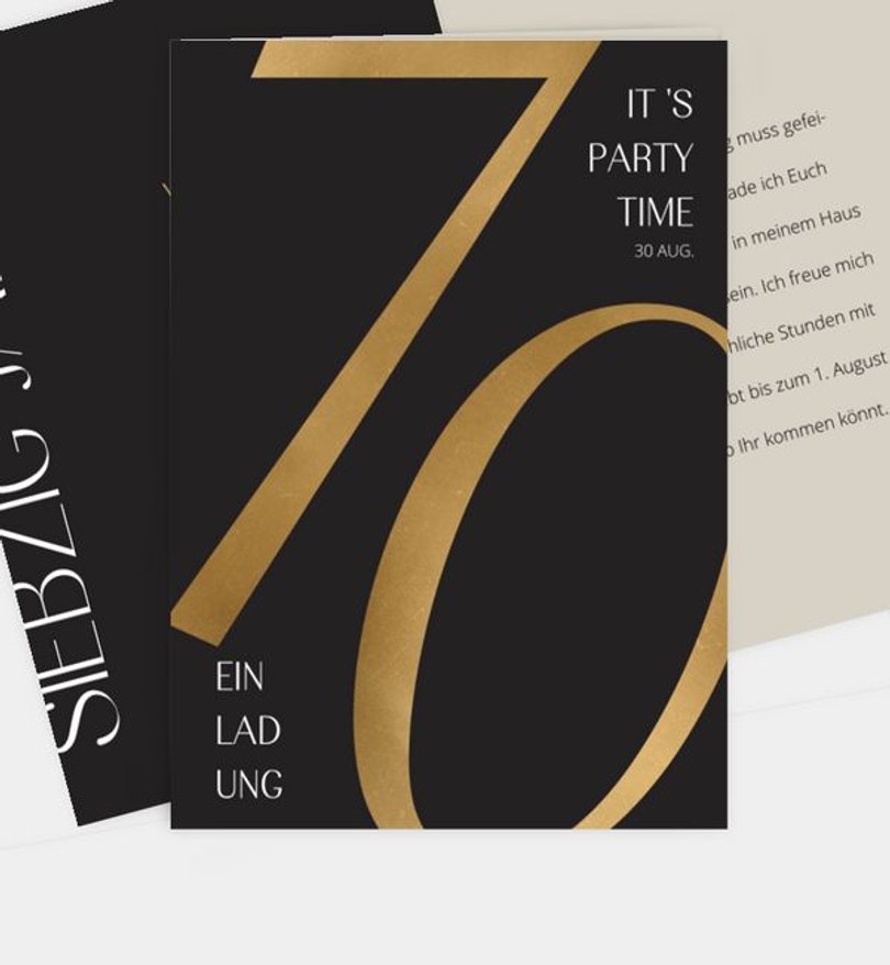 Einladungskarte Geburtstag Golden Number