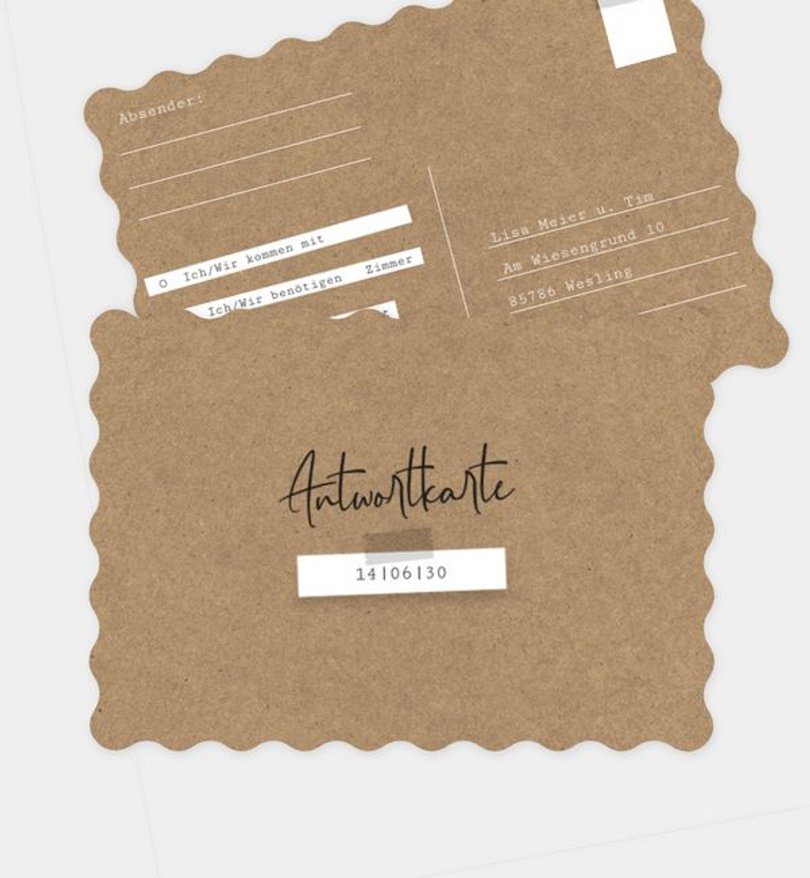 Antwortkarte Hochzeit Handmade