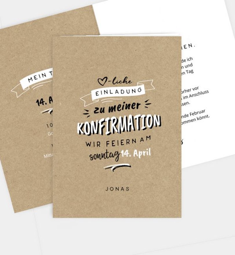 Einladungskarte Konfirmation Cool Letters