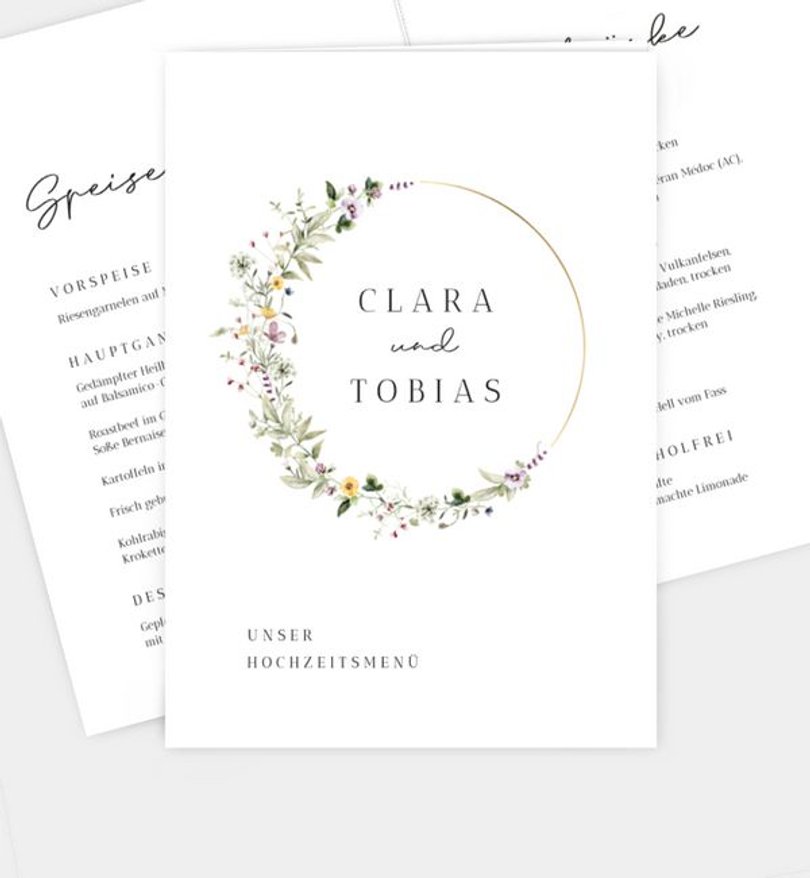 Menükarte Hochzeit Grow Together