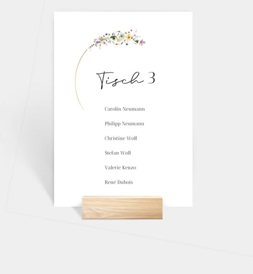Gruppentischkarte Hochzeit Grow Together
