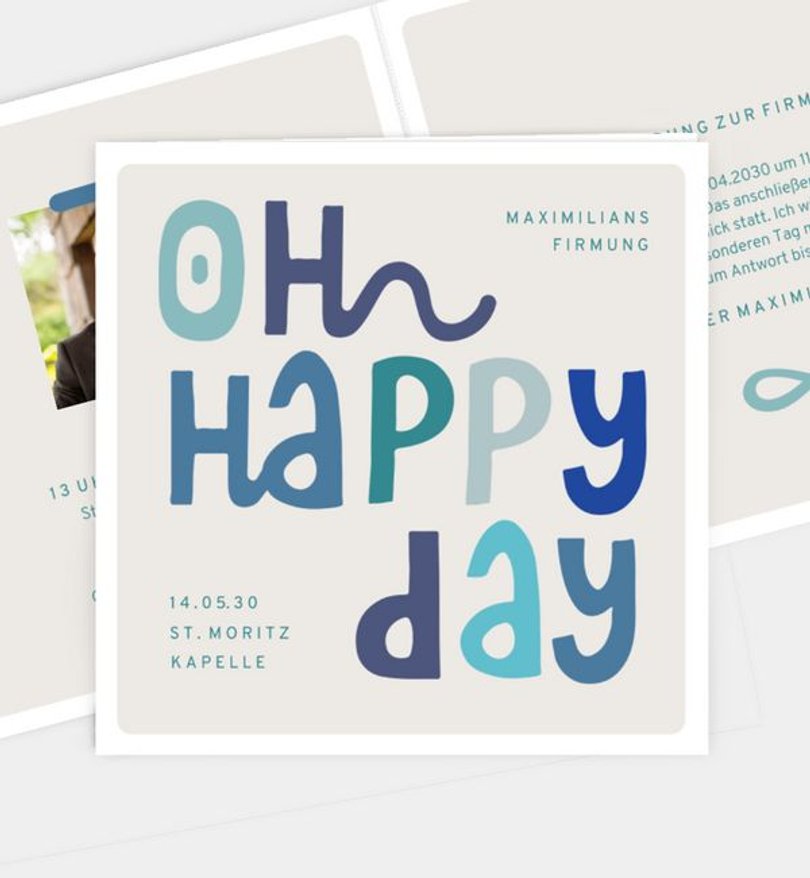 Einladungskarte Firmung Oh Happy Day