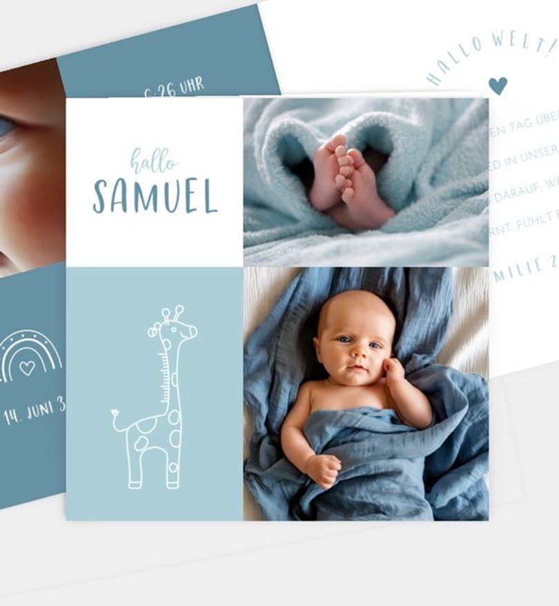 Geburtsanzeige Geburt Baby Waves