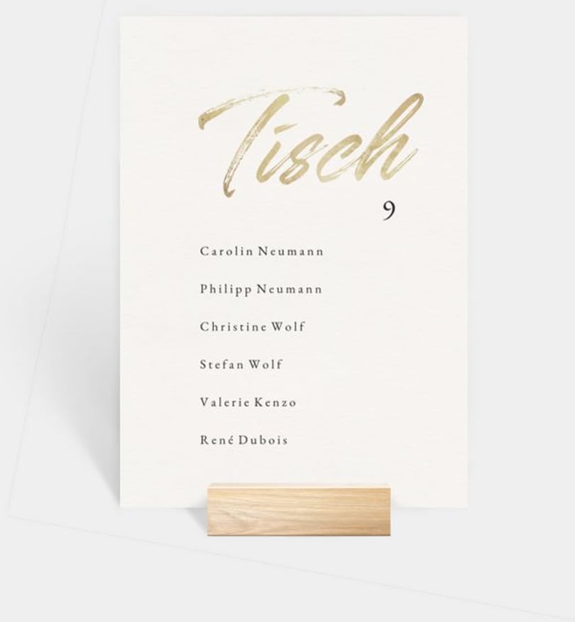 Gruppentischkarte Hochzeit Easy