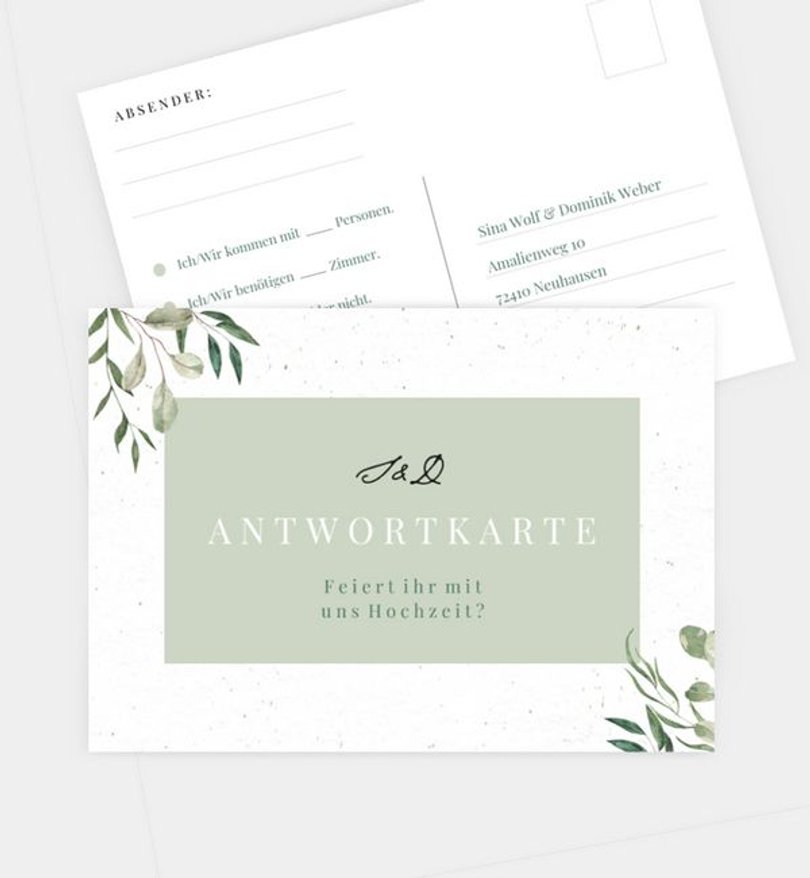 Antwortkarte Hochzeit Pure Nature